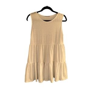 Groceries Apparel Women's Sleeveless Organic Cotton Tiered Mini Dress Sz XS NWOT